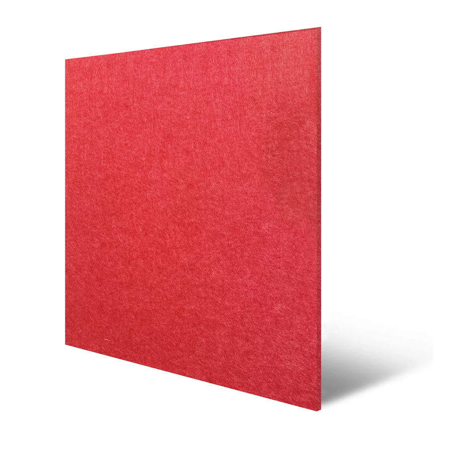 Rotes Jangal PET-Filz-Wandpaneel 52x52 cm, modular und dekorativ, für Wandgestaltung im modernen Interior.
