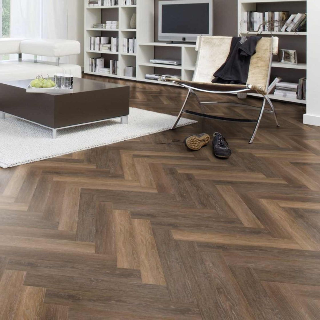 Vinylboden Project Floors floors@home PW 1261 Fischgrät in Holzoptik, Klebevinyl, rechteckiges Fischgrät-Design, langlebig und stilvoll
