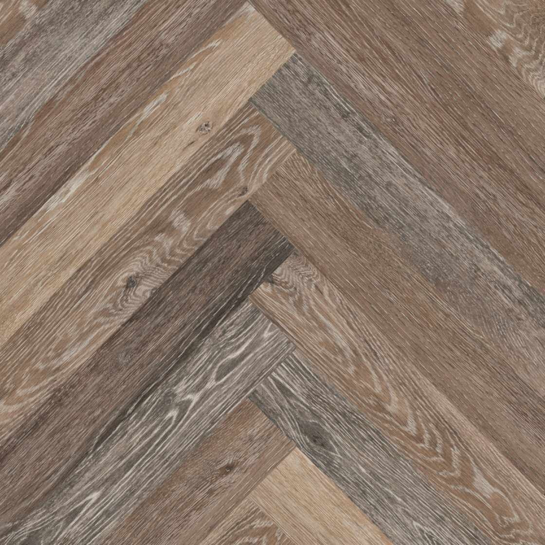 Vinylboden Project Floors floors@home PW 1265 Fischgrät-Optik, klebevinyl, stilvoller Bodenbelag mit Fischgrätmuster.