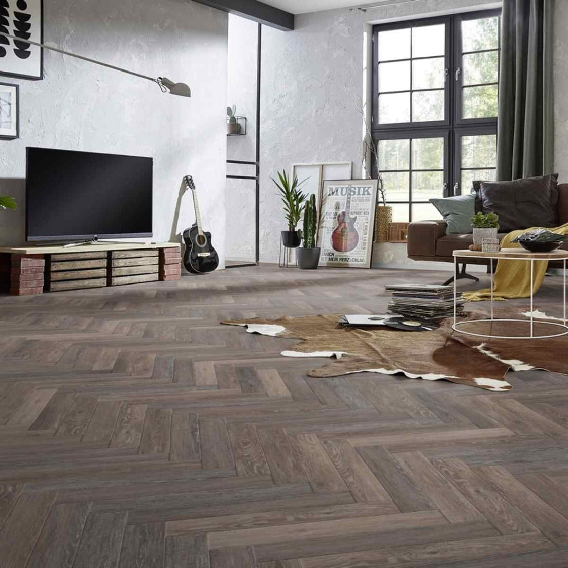Vinylboden Project Floors floors@home PW 1265 Fischgrät im Fischgrät-Design, Klebevinyl, hochwertige Oberfläche.