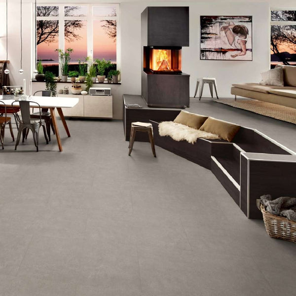 Rigid Klick-Vinylboden Project Floors SPC Core ST 230 mit Trittschall, graues, langlebiges Vinylboden-Design.