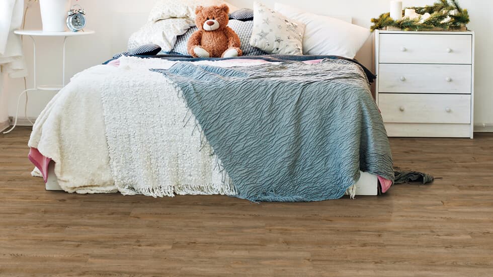 Vinylboden Project Floors floors@home PW 3150, Klebevinyl in Holzoptik, auf einem Raum verlegt, modernes Bodenbelag-Design