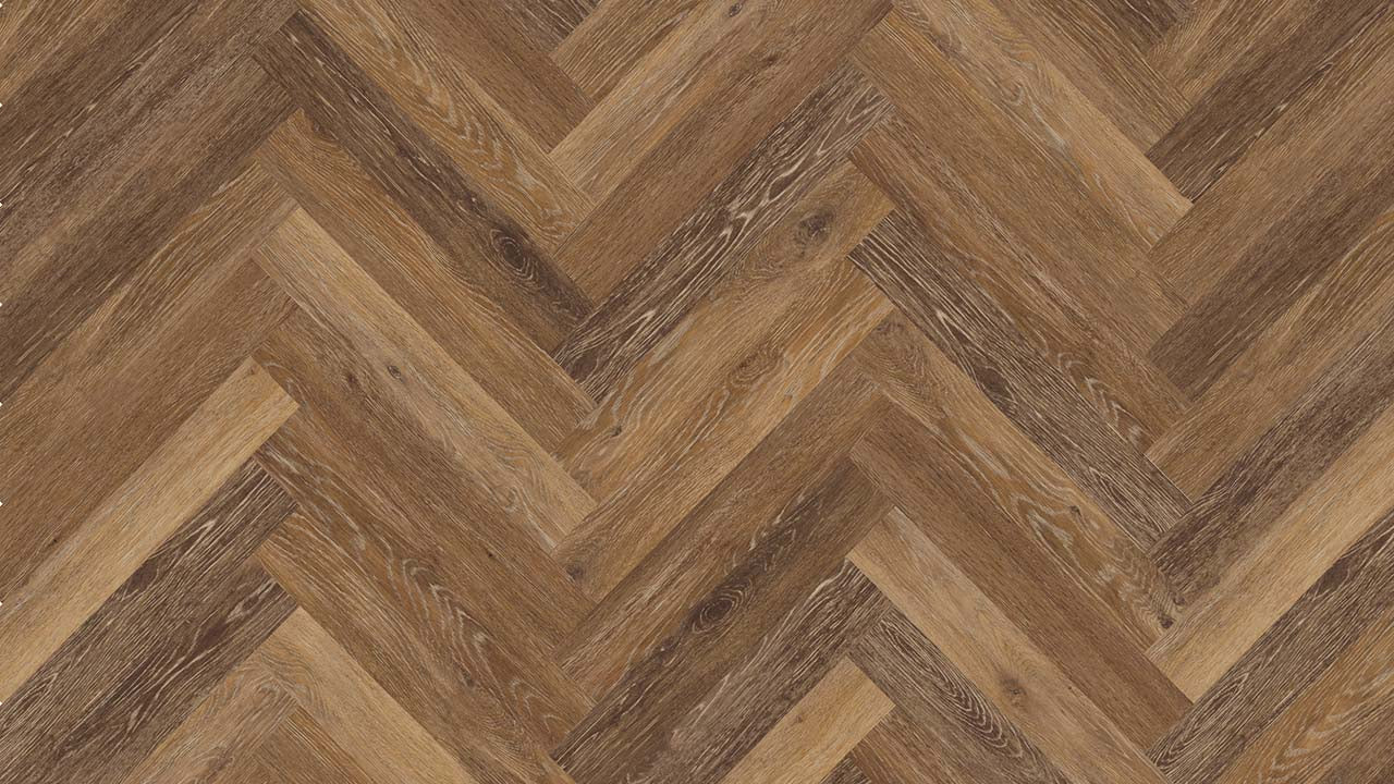 Vinylboden Project Floors floors@work PW 1261 Fischgrät im Flur, Klebevinyl mit Holzoptik, 457×76 cm, dekoratives Fischgrätmuster