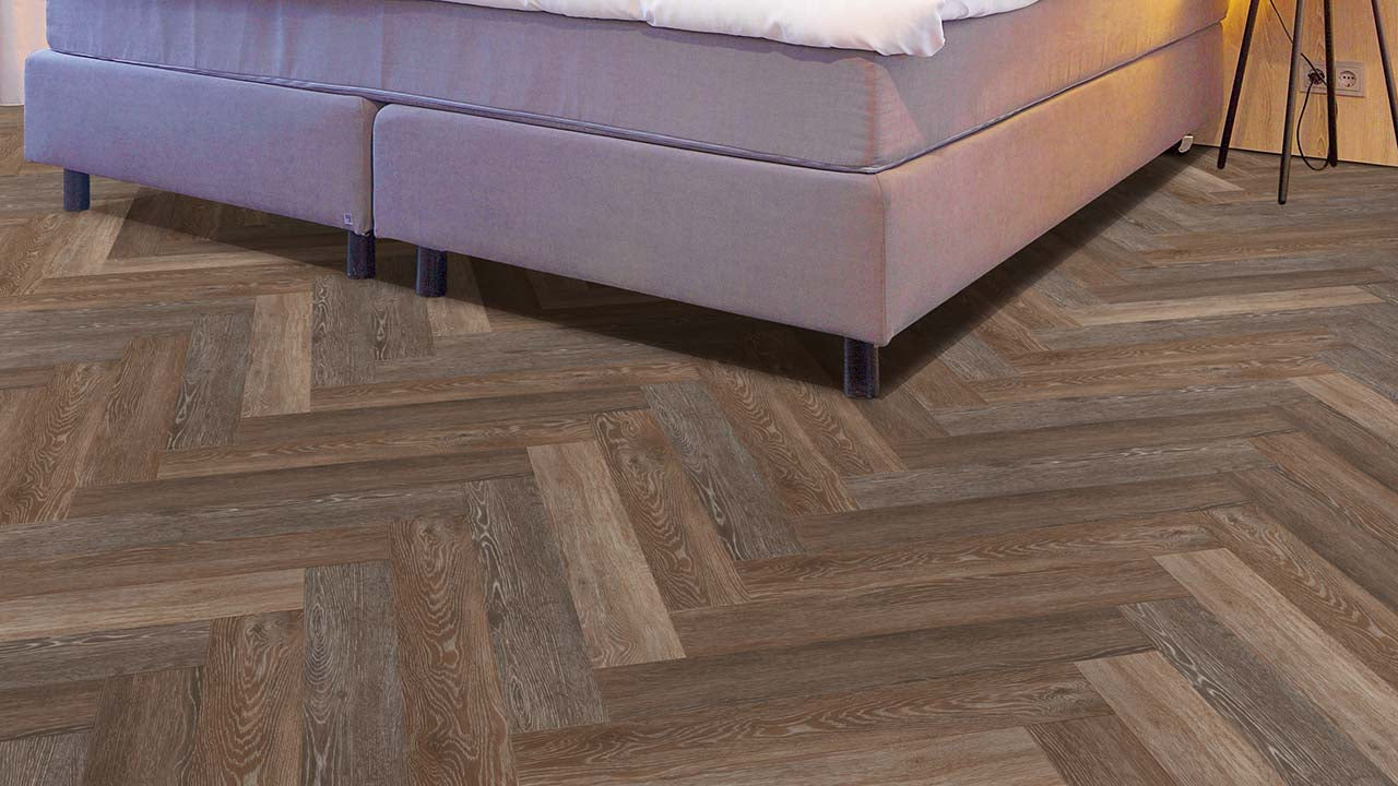 Vinylboden Project Floors floors@work PW 1265 Fischgrät, 457x76 cm, Klebevinyl mit Fischgrätmuster, geölte Oberfläche