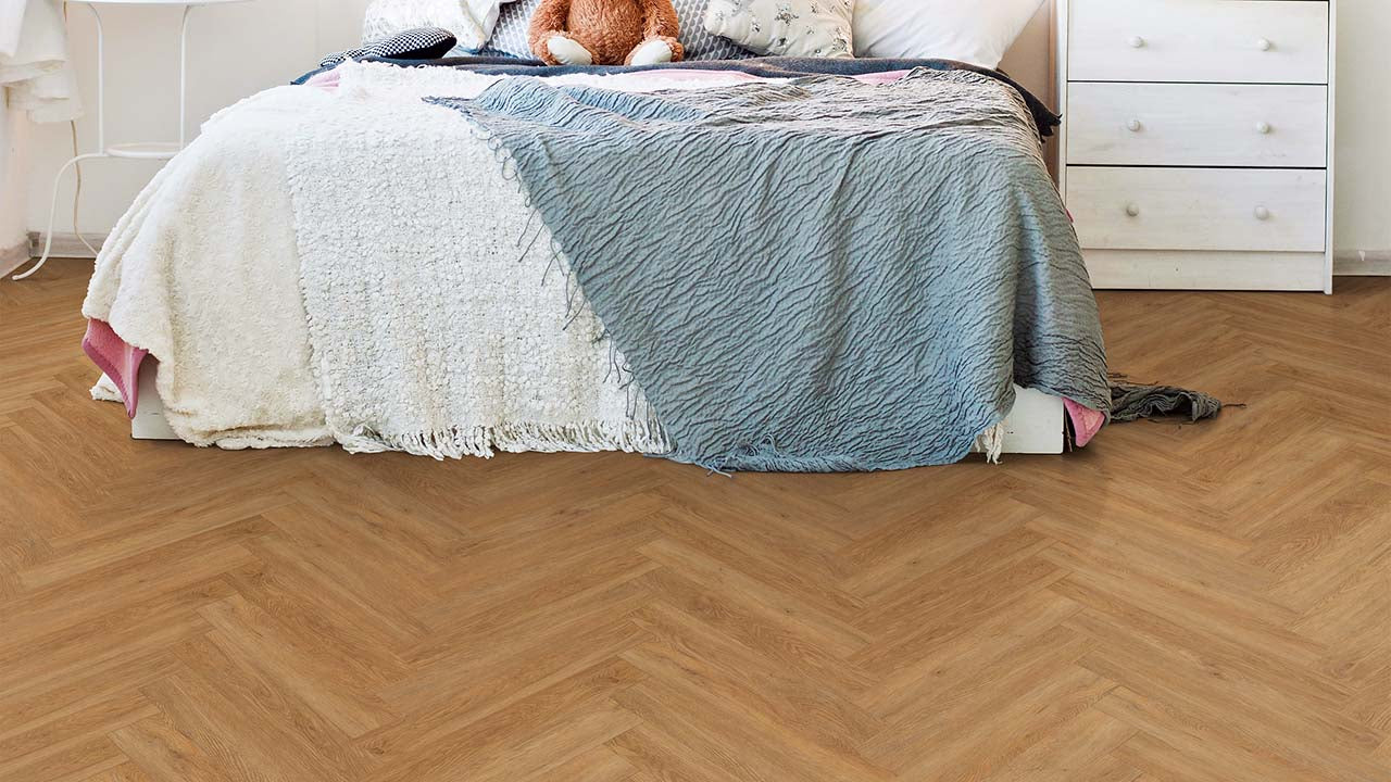 Vinylboden Project Floors floors@work PW 3066 Fischgrät, 457×76 mm, Klebevinyl mit Fischgrätmuster, hochwertiges Klickdesign