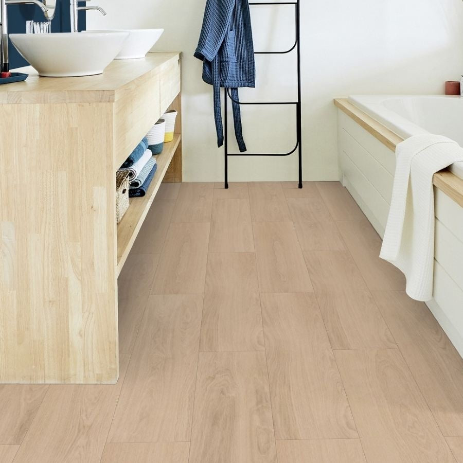 Tarkett iD Inspiration 40 Naturals Vinylboden in Eichenbeige, Klebevinyl, mit strukturierter Holzoptik, langlebige Bodenbelagslösung