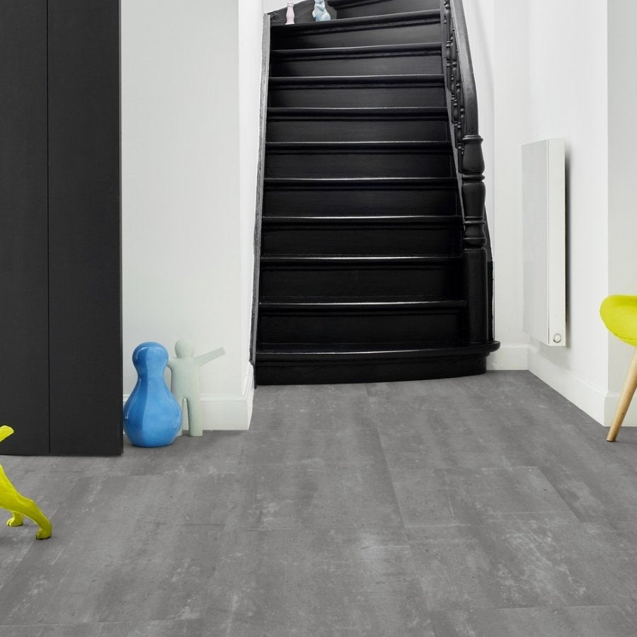 Tarkett iD Inspiration 55 Classics Composite Cool Grey Vinylboden, Klebevinyl, grau, langlebiges Bodenbelagsmaterial