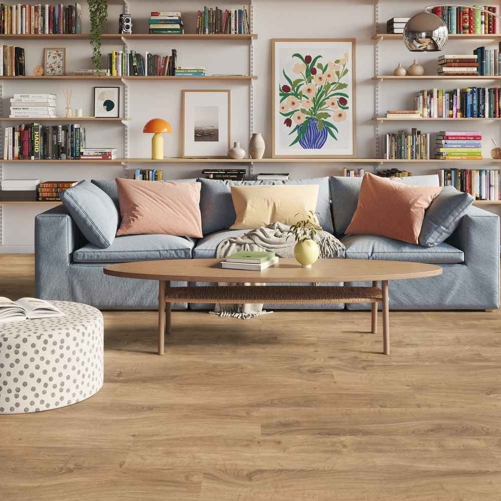 Vinylboden Tarkett iD Inspiration 55 Classics Eichenholz Natur, Klebevinyl, detailreiche Holzoptik, langlebige Bodenbelag.
