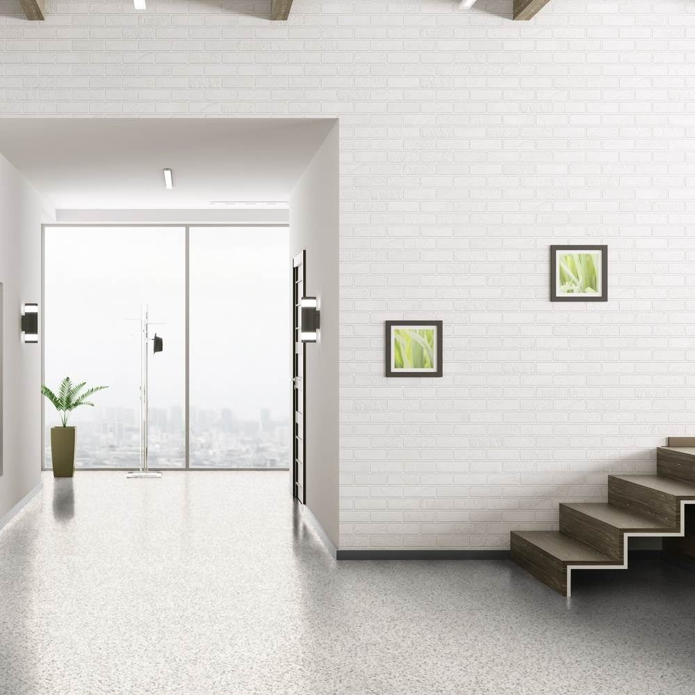 Tarkett iD Inspiration 55 Naturals Terrazzo Classical Nero Vinylboden, klebevinyl mit schwarzem Terrazzo-Design, langlebig und stilvoll