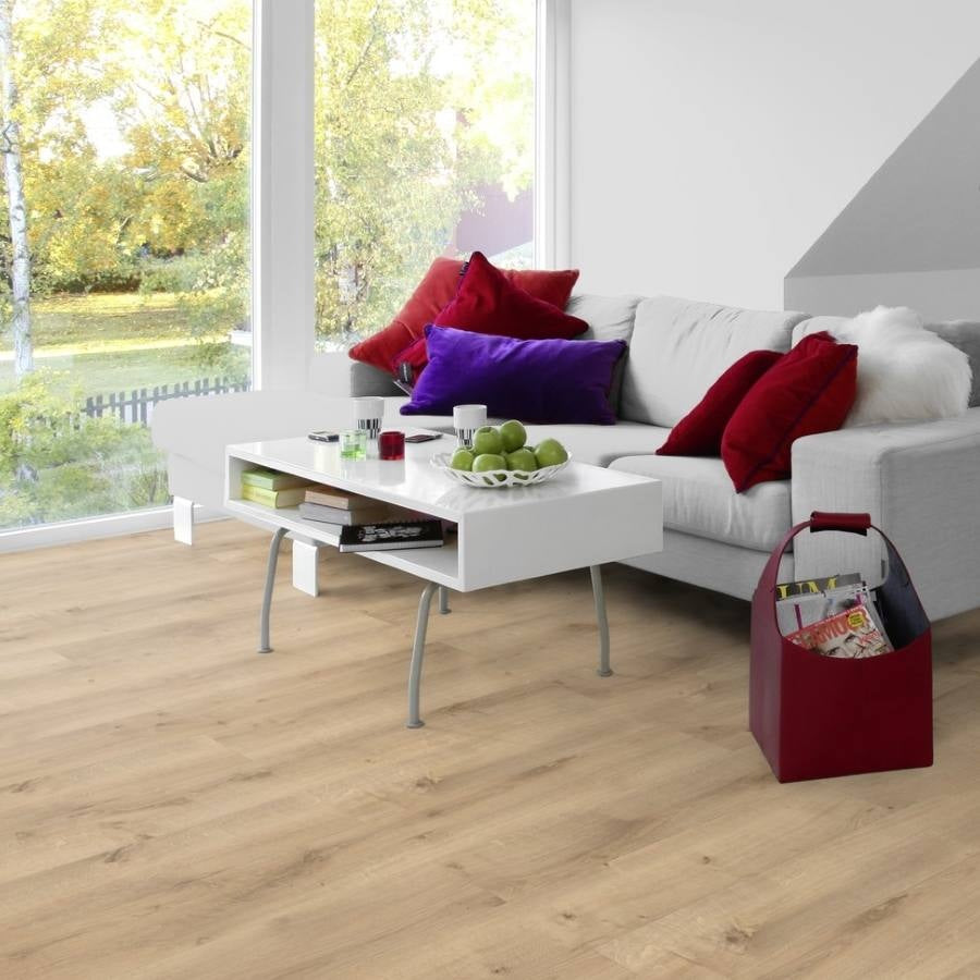 Tarkett iD Inspiration 55 Classics Rustic Oak Beige Vinylboden, Klebevinyl mit Holzmaserung und warmem Beigeton, Nahaufnahme