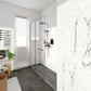 Ceramin Vinylbodenfliese Carrara weiß, PVC-freie Designfliese mit Marmoroptik, detailreiche weiße Fliese für modernene Räume