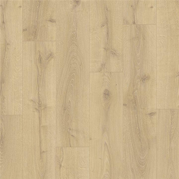 Vinylboden von Quick-Step in viktorianischer Eiche natur, mit Kleber für langlebige Verlegung, detaillierte Holzmaserung sichtbar